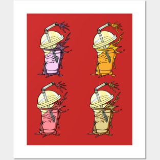 drinks cup illustratuion Posters and Art